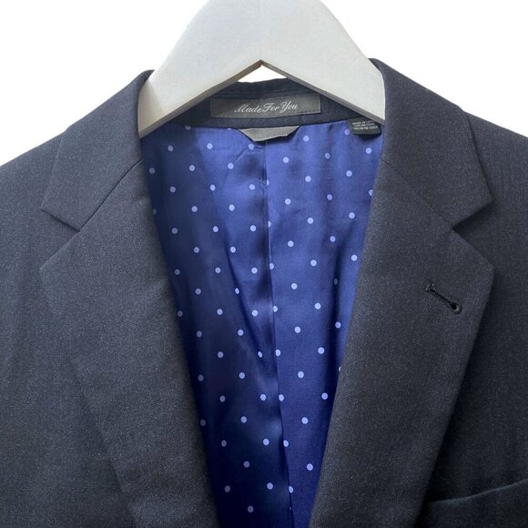 INDOCHINE Mens Blazer Navy Blue Sz 36 Approx. Wool Silk Blend All Season Bespoke - Picture 5 of 12